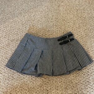Striped White and Gray Women's Skort Urban